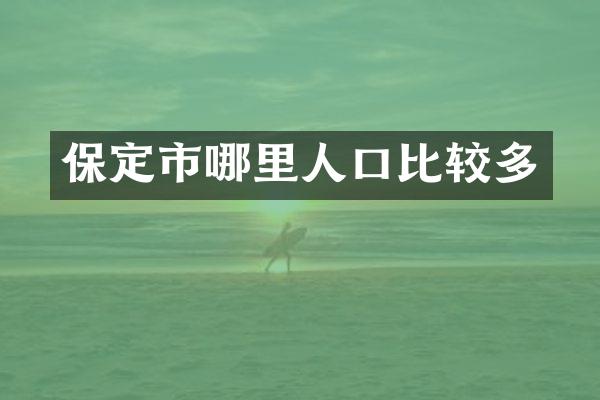 保定市哪里人口比较多