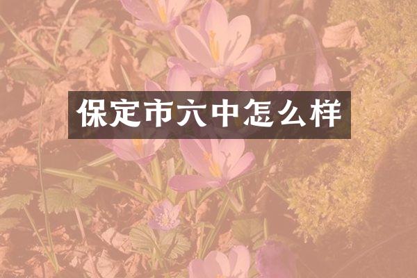 保定市六中怎么样
