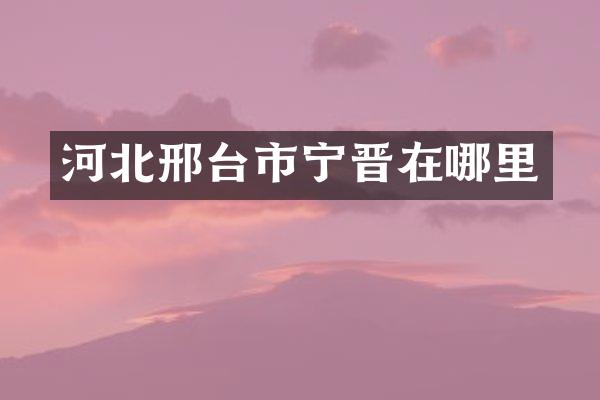 河北邢台市宁晋在哪里