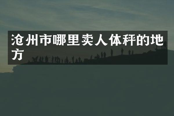 沧州市哪里卖人体秤的地方