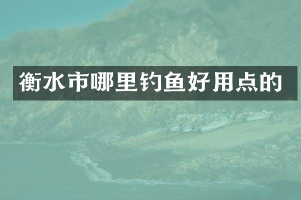 衡水市哪里钓鱼好用点的