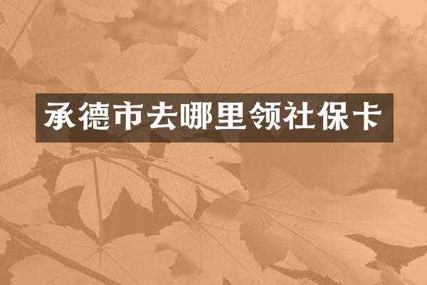 承德市去哪里领社保卡