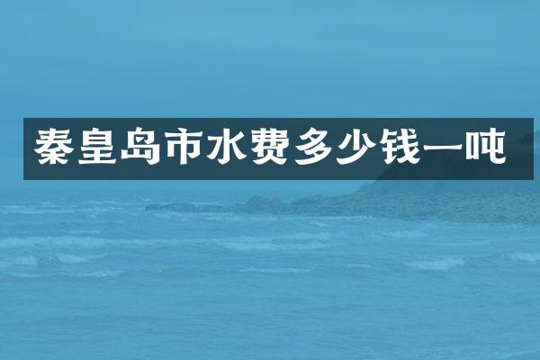秦皇岛市水费多少钱一吨