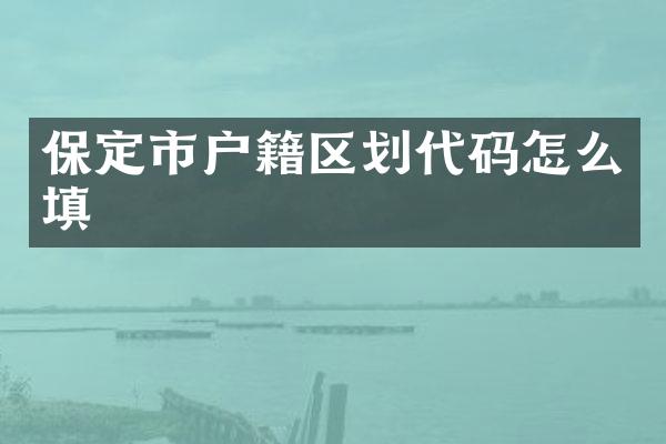 保定市户籍区划代码怎么填