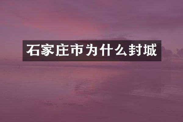 石家庄市为什么封城
