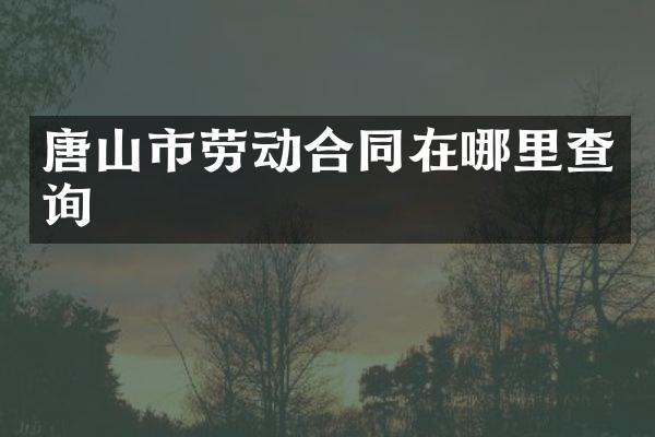 唐山市劳动合同在哪里查询