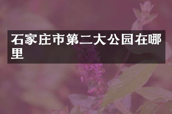 石家庄市第二大公园在哪里