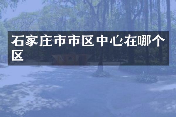 石家庄市市区中心在哪个区