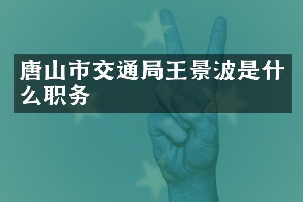 唐山市交通局王景波是什么职务