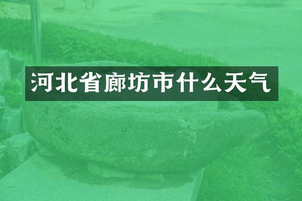 河北省廊坊市什么天气