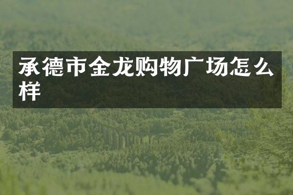 承德市金龙购物广场怎么样