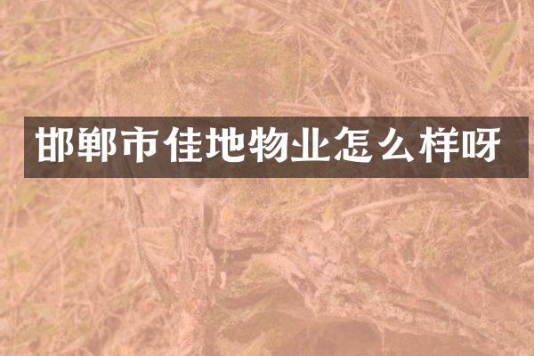 邯郸市佳地物业怎么样呀