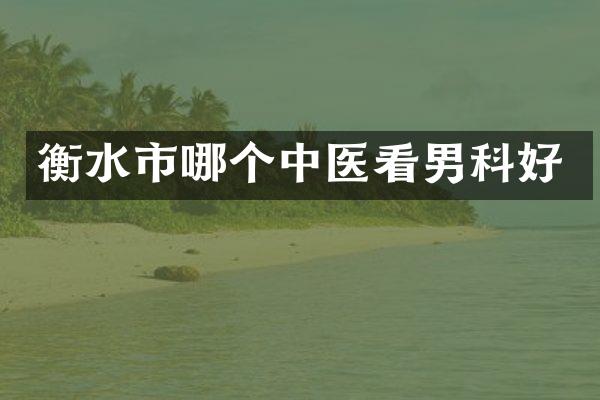 衡水市哪个中医看男科好