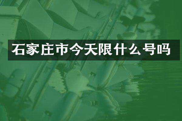 石家庄市今天限什么号吗