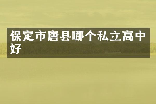保定市唐县哪个私立高中好