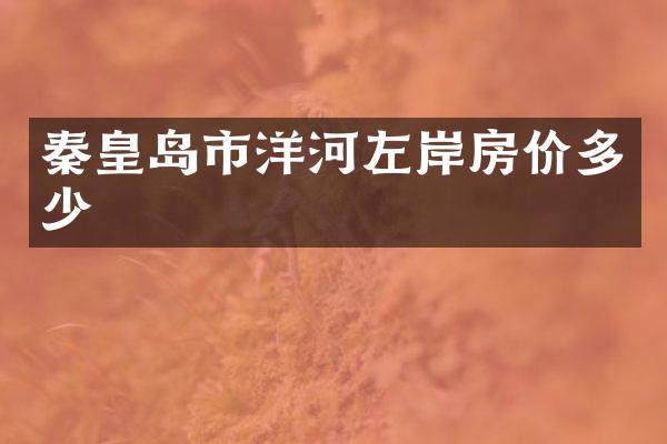 秦皇岛市洋河左岸房价多少