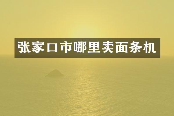 张家口市哪里卖面条机