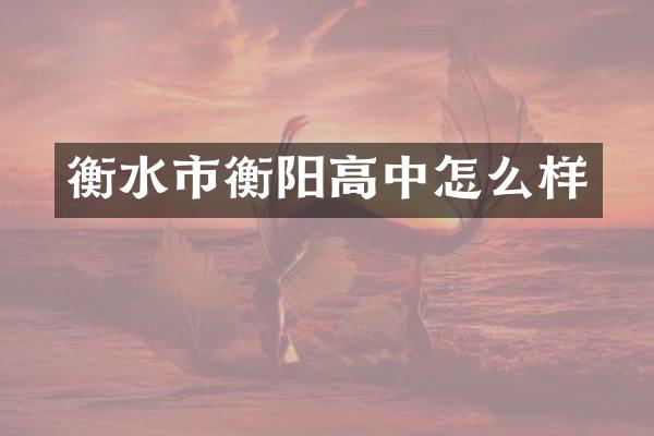 衡水市衡阳高中怎么样