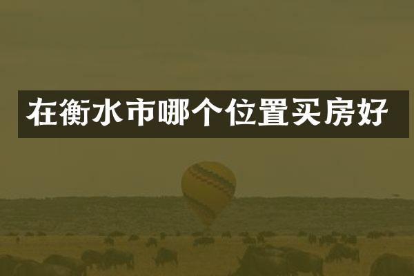 在衡水市哪个位置买房好