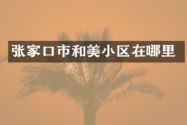 张家口市和美小区在哪里