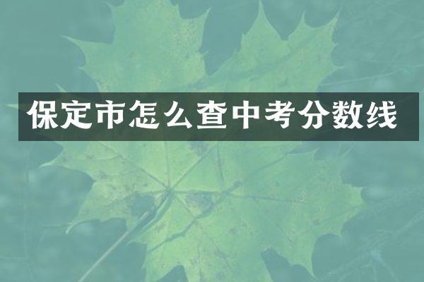 保定市怎么查中考分数线