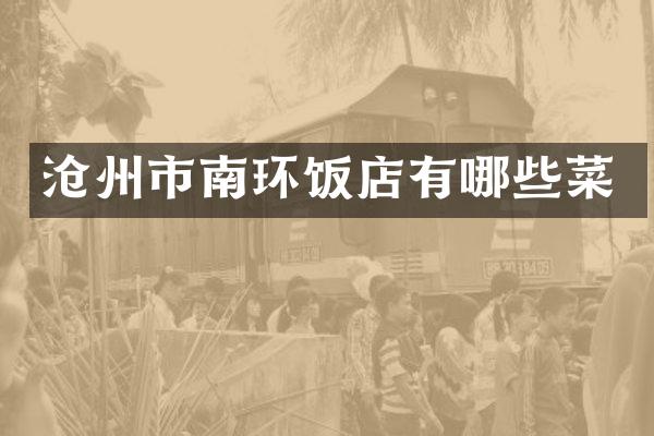 沧州市南环饭店有哪些菜