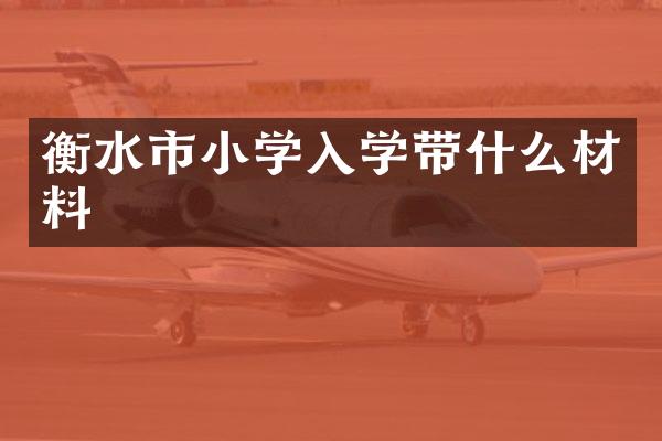衡水市小学入学带什么材料