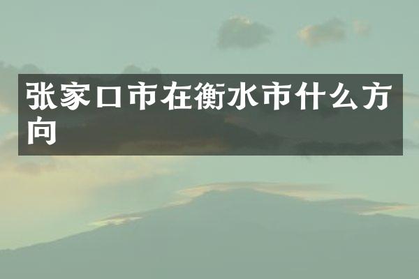 张家口市在衡水市什么方向