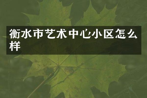 衡水市艺术中心小区怎么样