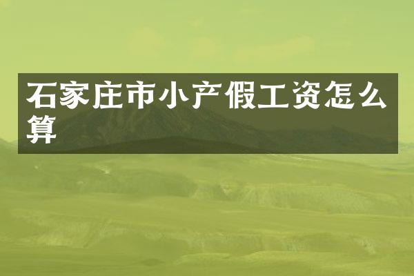 石家庄市小产假工资怎么算
