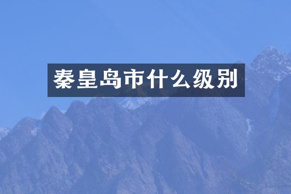 秦皇岛市什么级别
