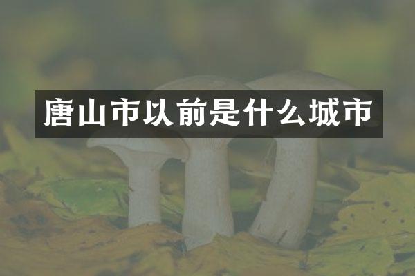 唐山市以前是什么城市