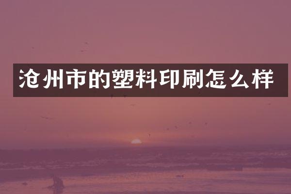 沧州市的塑料印刷怎么样