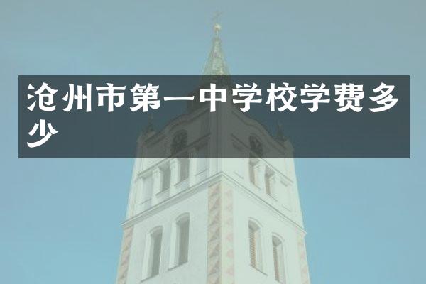 沧州市第一中学校学费多少