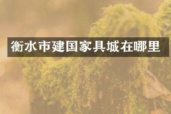 衡水市家具城在哪里