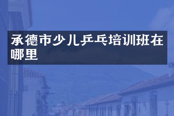 承德市少儿乒乓培训班在哪里