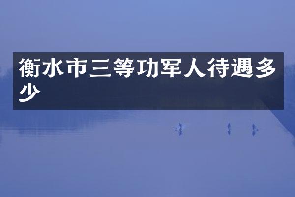 衡水市三等功军人待遇多少
