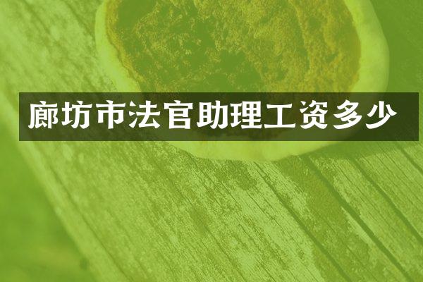 廊坊市法官助理工资多少