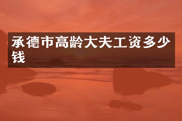 承德市高龄大夫工资多少钱