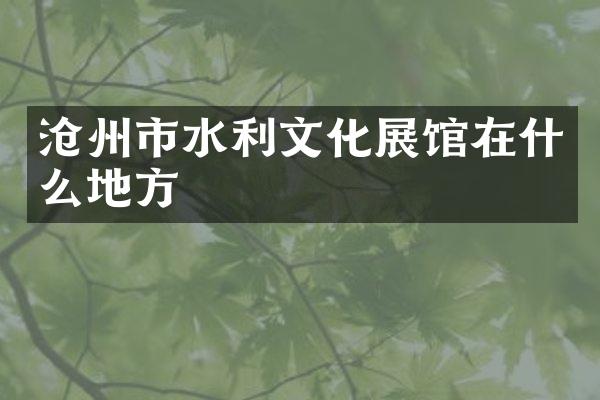 沧州市水利文化展馆在什么地方