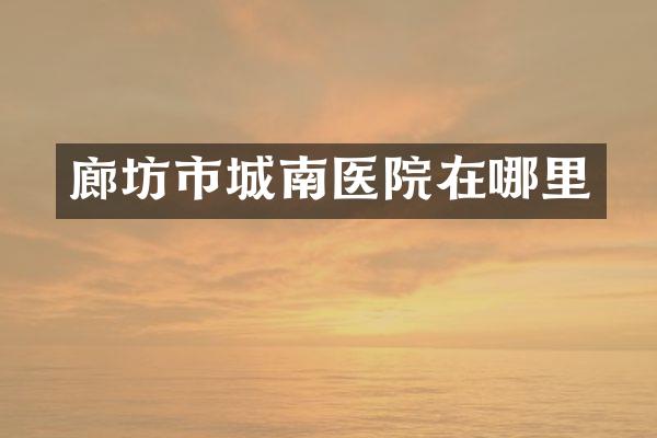 廊坊市城南医院在哪里