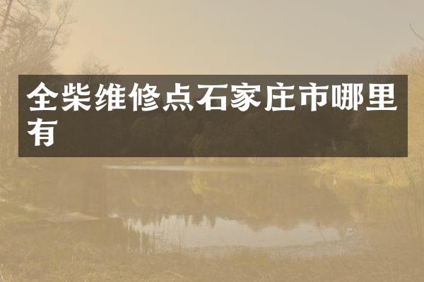 全柴维修点石家庄市哪里有