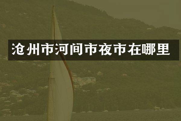 沧州市河间市夜市在哪里