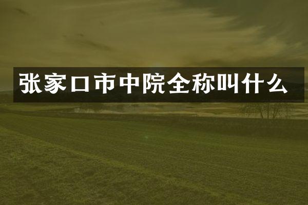 张家口市中院全称叫什么