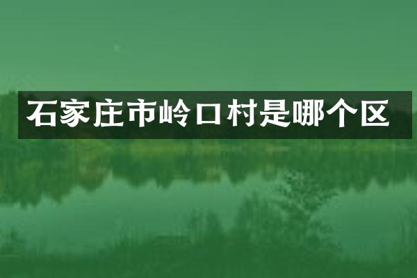 石家庄市岭口村是哪个区