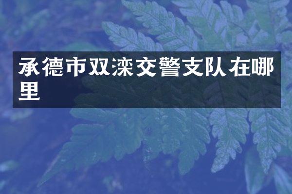 承德市双滦交警支队在哪里