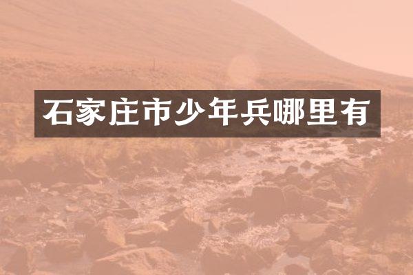 石家庄市少年兵哪里有