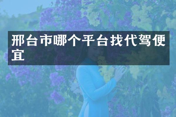 邢台市哪个平台找代驾便宜