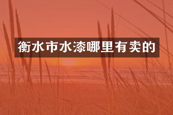 衡水市水漆哪里有卖的
