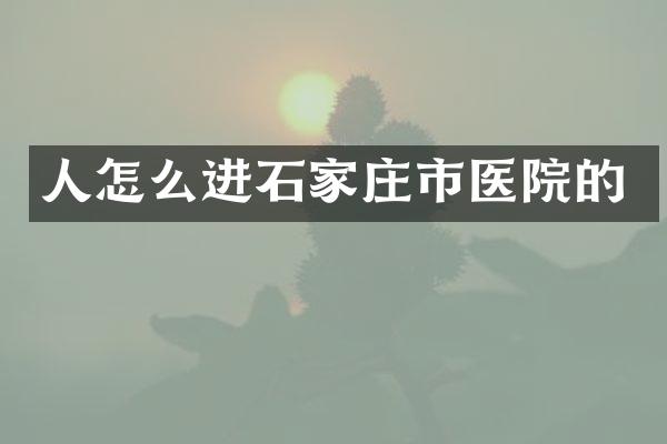 人怎么进石家庄市医院的